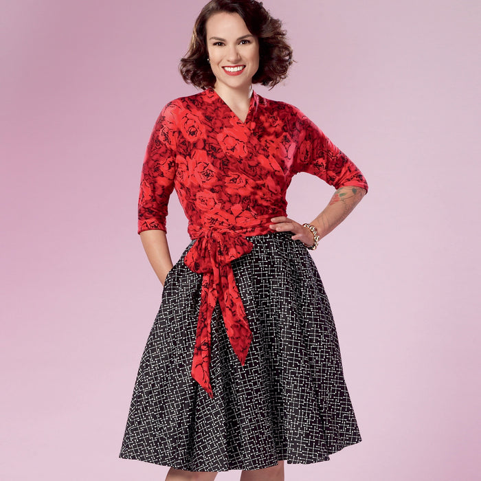 Simplicity Vintage Sewing Pattern 9288 Wrap Top and Flared Skirt from Jaycotts Sewing Supplies