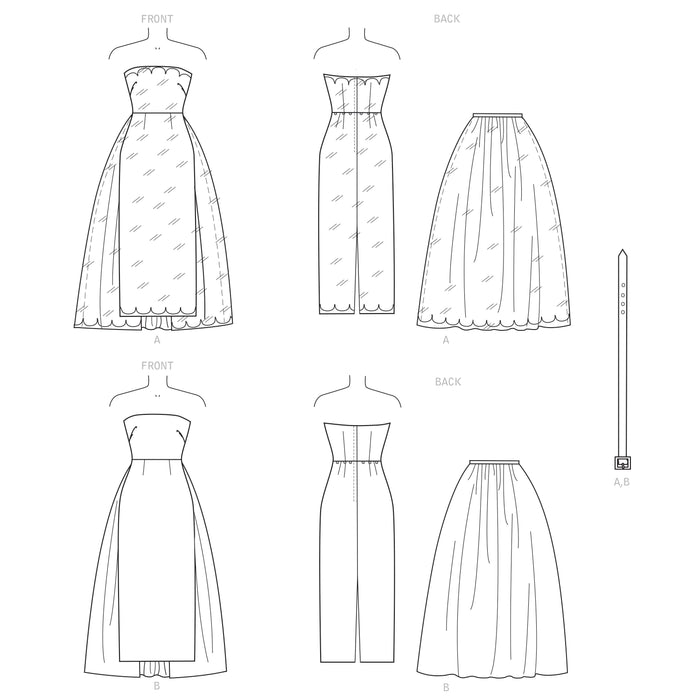 Simplicity Sewing Pattern 9289 Strapless Dress, Detachable Train and Belt from Jaycotts Sewing Supplies