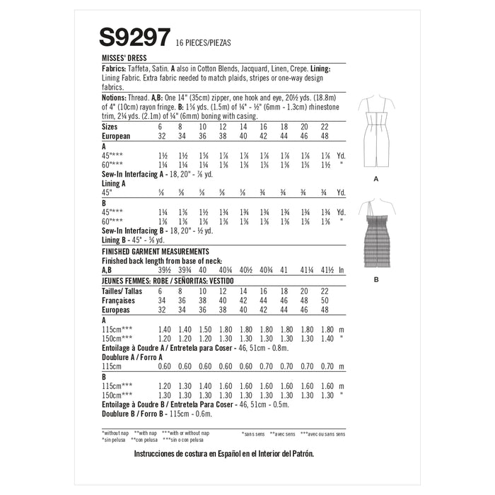 Simplicity 1950's Sewing Pattern 9297 Vintgae close fit Dress from Jaycotts Sewing Supplies