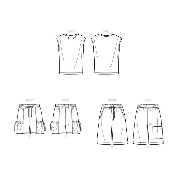 Simplicity Sewing Pattern 9314 Men's Knit Top and Shorts from Jaycotts Sewing Supplies