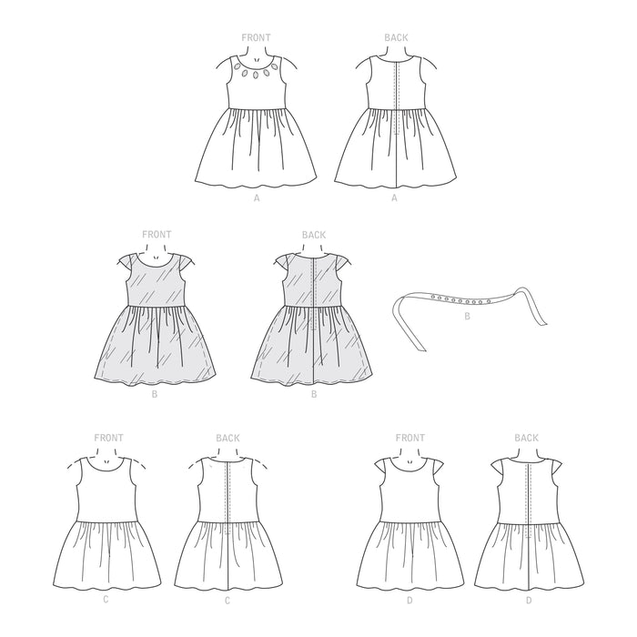 Simplicity Sewing Pattern S9320 Children's Gathered Skirt Dresses from Jaycotts Sewing Supplies