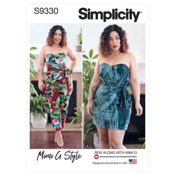 Simplicity Sewing Pattern S9330 Misses' Strapless Jumpsuit and Mini Dress from Jaycotts Sewing Supplies