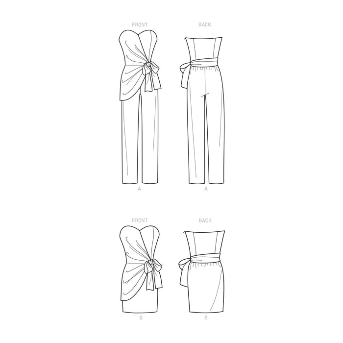 Simplicity Sewing Pattern S9330 Misses' Strapless Jumpsuit and Mini Dress from Jaycotts Sewing Supplies