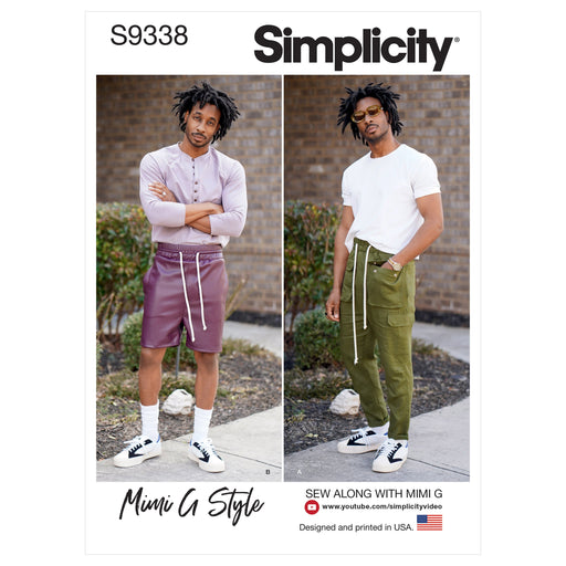 Simplicity Sewing Pattern S9338 Men's Pull-On Pants or Shorts from Jaycotts Sewing Supplies