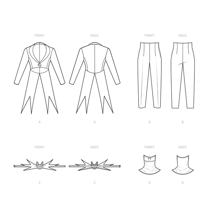 Simplicity Sewing Pattern 9343 Jack Skellington Costume and Face Mask from Jaycotts Sewing Supplies