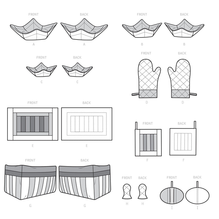 Simplicity Sewing Pattern 9365 Quilted Kitchen Accessories from Jaycotts Sewing Supplies