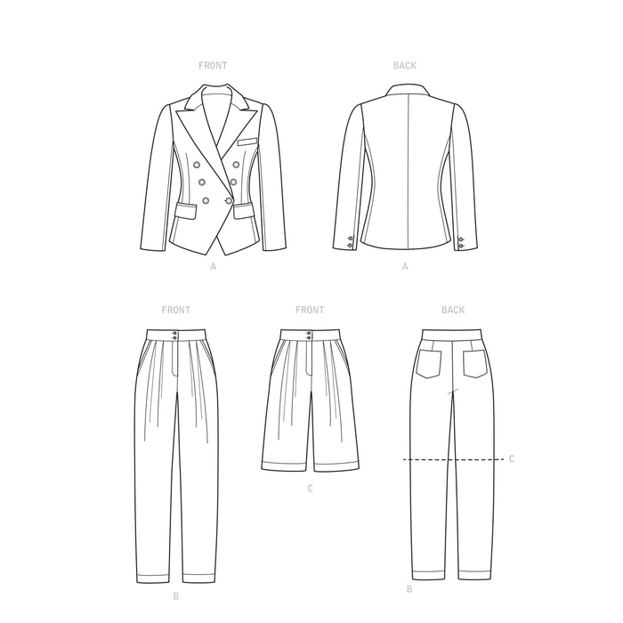 Simplicity Sewing Pattern 9381 Misses' and Women's Lined Jacket, Pants and Shorts from Jaycotts Sewing Supplies