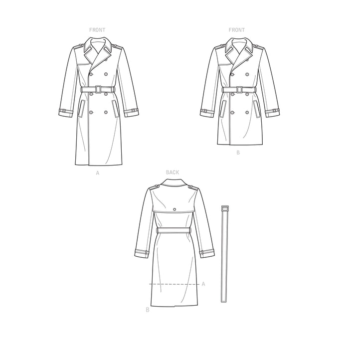 Simplicity Sewing Pattern 9389 Men's Trench Coat in Two Lengths from Jaycotts Sewing Supplies