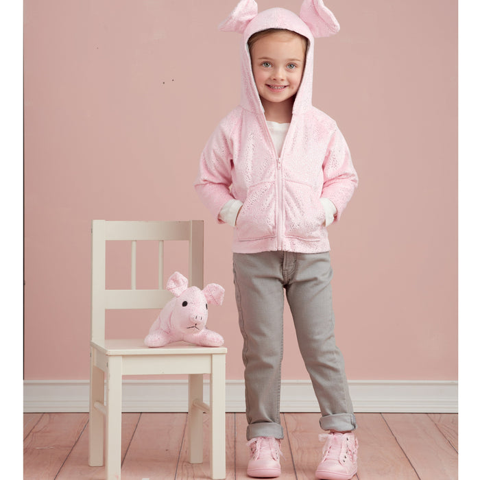 Simplicity Sewing Pattern 9391 Toddlers' Jackets and Small Plush Animals from Jaycotts Sewing Supplies
