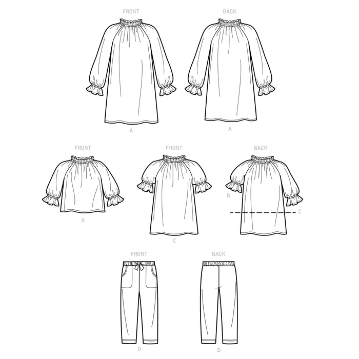 Simplicity Sewing Pattern 9393 Children's Dress, Tunic, Top and Pants from Jaycotts Sewing Supplies