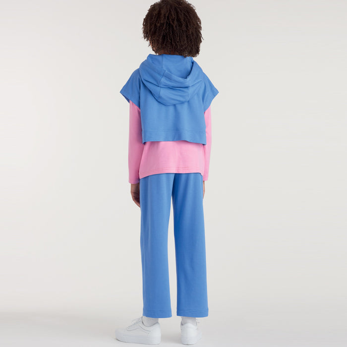 Simplicity Sewing Pattern 9394 Boys' and Girls' Oversized Knit Hoodies, Pants and Tops from Jaycotts Sewing Supplies
