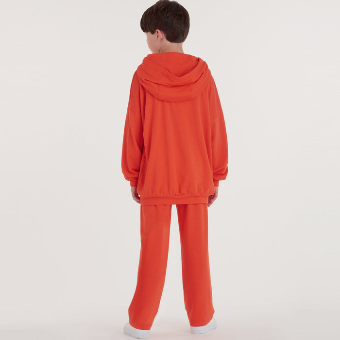 Simplicity Sewing Pattern 9394 Boys' and Girls' Oversized Knit Hoodies, Pants and Tops from Jaycotts Sewing Supplies