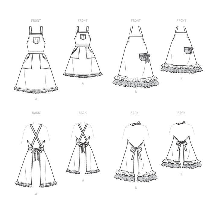 Simplicity Sewing Pattern 9395 Aprons for Misses, Children and 18" Doll from Jaycotts Sewing Supplies