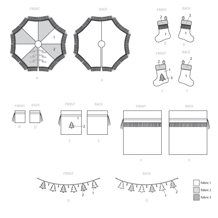 Simplicity Sewing Pattern 9428 Christmas Stockings and accessories from Jaycotts Sewing Supplies