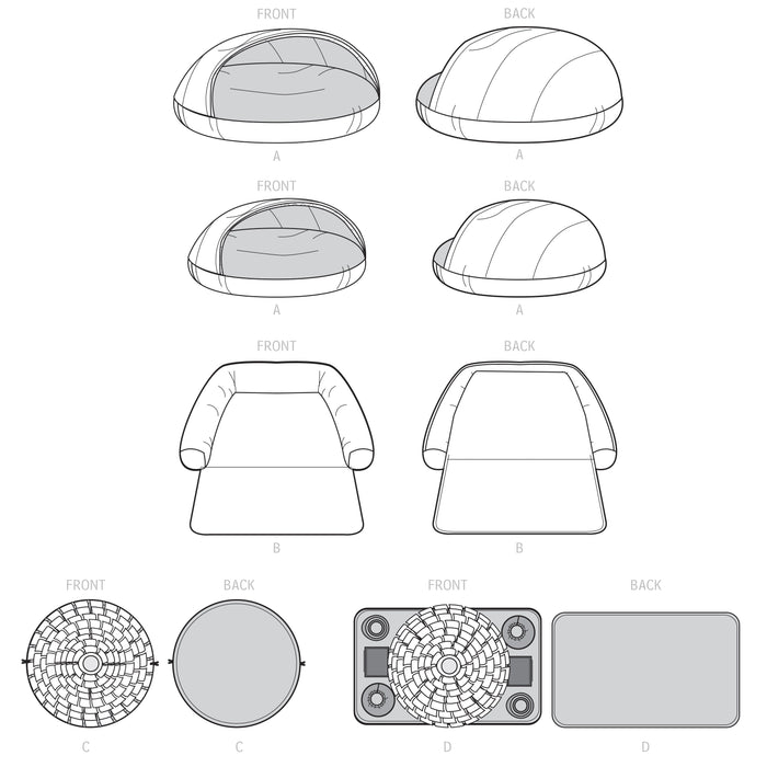 Simplicity Pattern 9445 Pet Bed, Chair Cover and Play Mats from Jaycotts Sewing Supplies