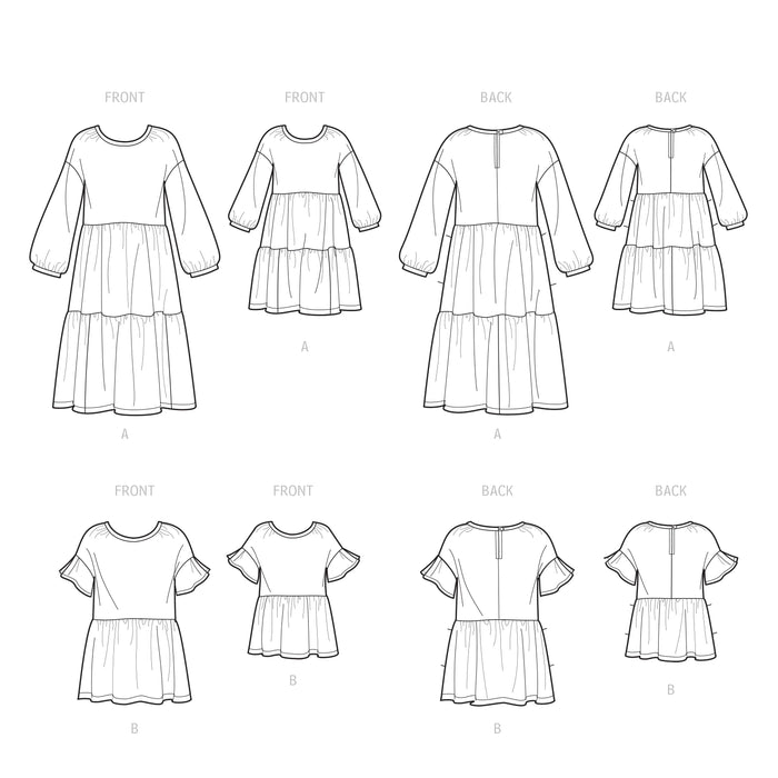 Simplicity Pattern 9454 Children's and Misses' Dress and Top from Jaycotts Sewing Supplies