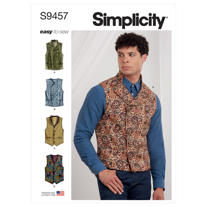 Simplicity Sewing Pattern 9457 Men's Waistcoats from Jaycotts Sewing Supplies
