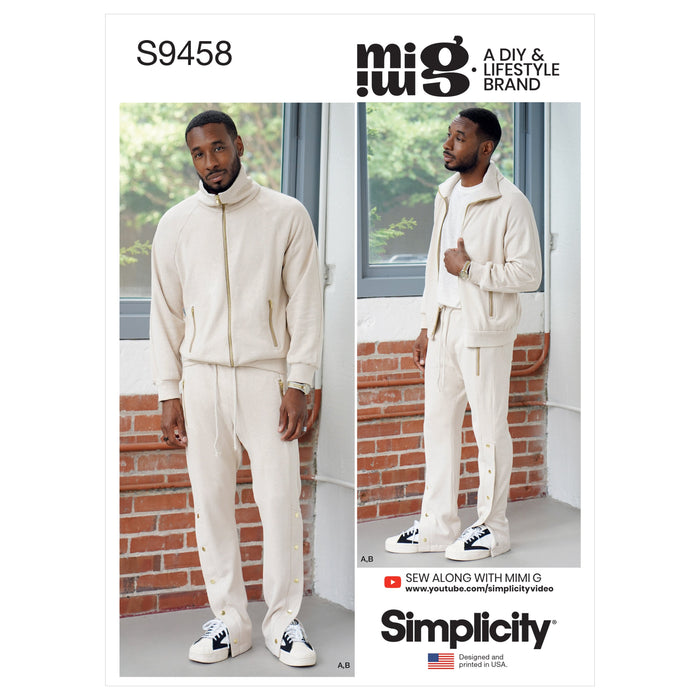 Simplicity Sewing Pattern 9458 Men's Knit Tracksuit from Jaycotts Sewing Supplies
