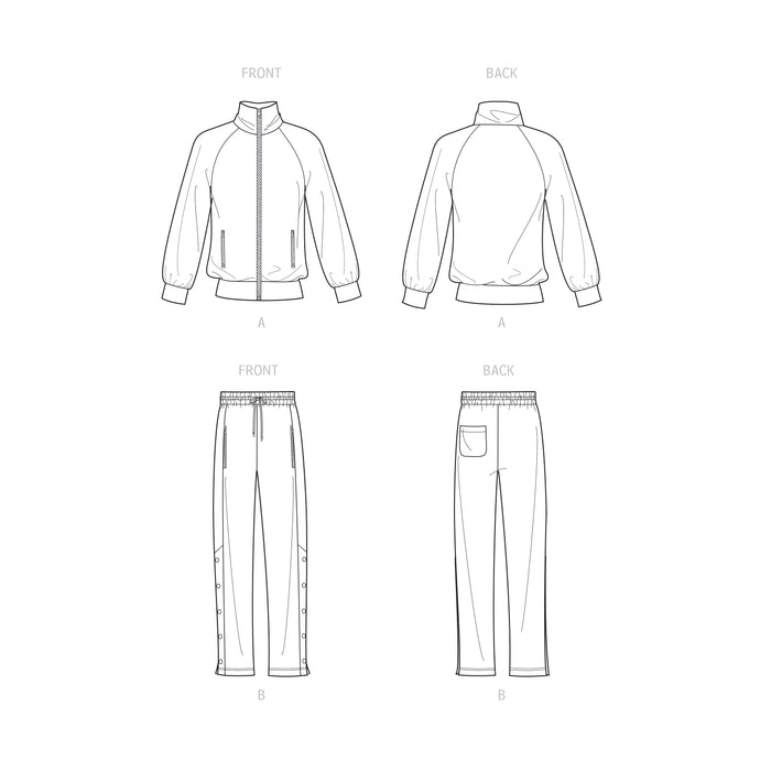 Simplicity Sewing Pattern 9458 Men's Knit Tracksuit from Jaycotts Sewing Supplies