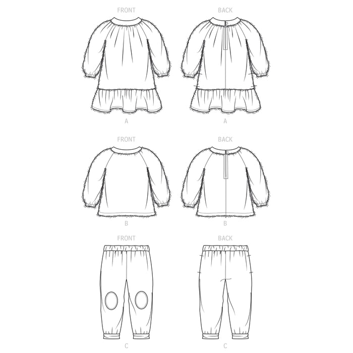 Simplicity Pattern 9460 Toddlers Dress, Top and Pants from Jaycotts Sewing Supplies