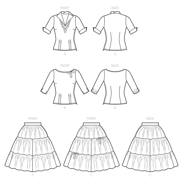 Simplicity 9537 Vintage Blouses and Skirt pattern from Jaycotts Sewing Supplies