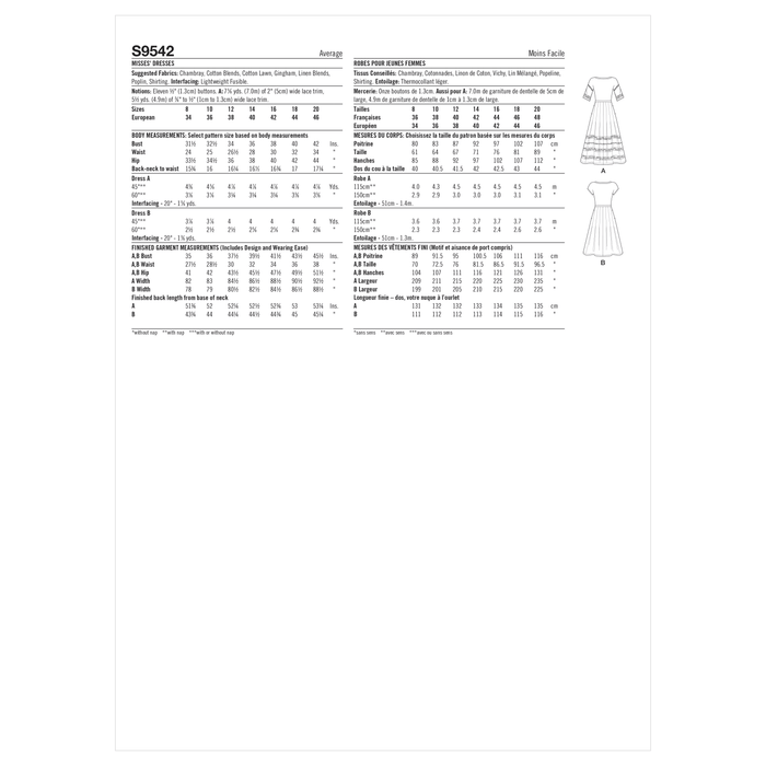 Simplicity 9542 Misses' Dresses pattern from Jaycotts Sewing Supplies