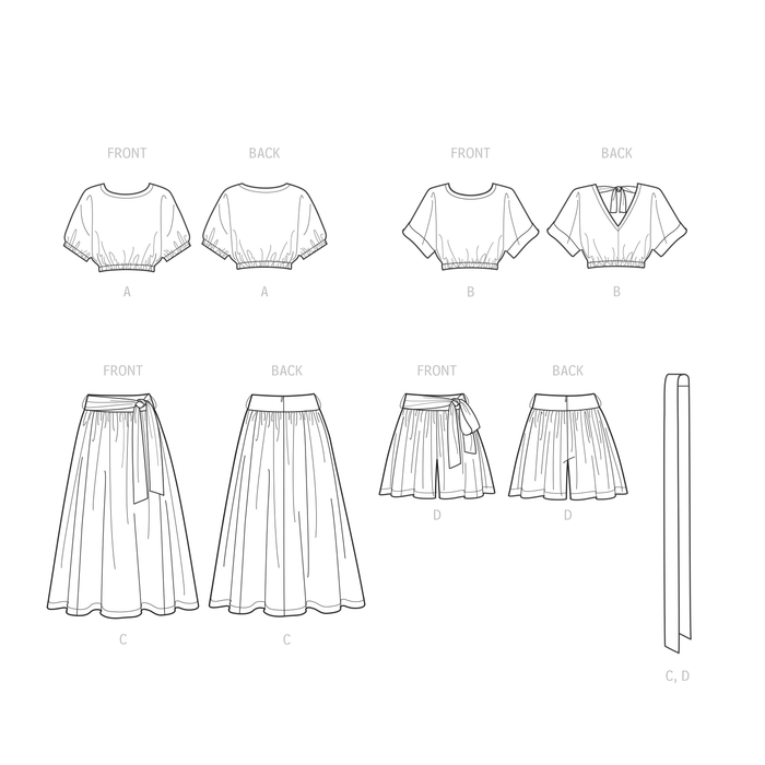 Simplicity 9550 Misses' Tops, Skirt and Shorts pattern from Jaycotts Sewing Supplies