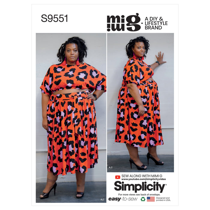 Simplicity 9551 Women's Tops, Skirt and Shorts pattern from Jaycotts Sewing Supplies