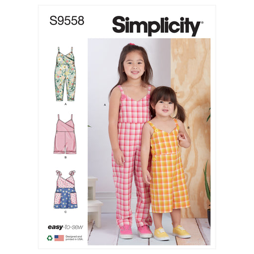 Simplicity 9558 Toddlers' and Children's Jumpsuit, Romper and Jumper from Jaycotts Sewing Supplies