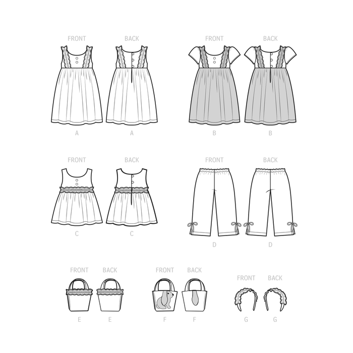 Simplicity 9559 Children's Dress, Top and bags pattern from Jaycotts Sewing Supplies