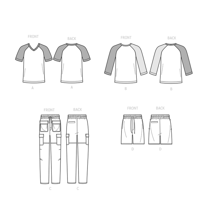 Simplicity 9561 Boys' T Shirt, Trousers and Shorts pattern from Jaycotts Sewing Supplies