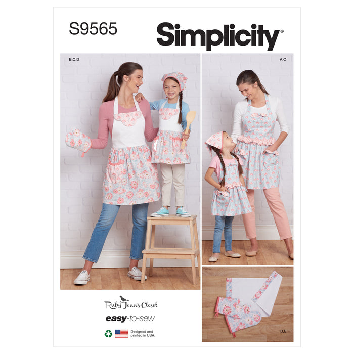 Simplicity 9565 Children's and Misses' Aprons and Accessories pattern from Jaycotts Sewing Supplies