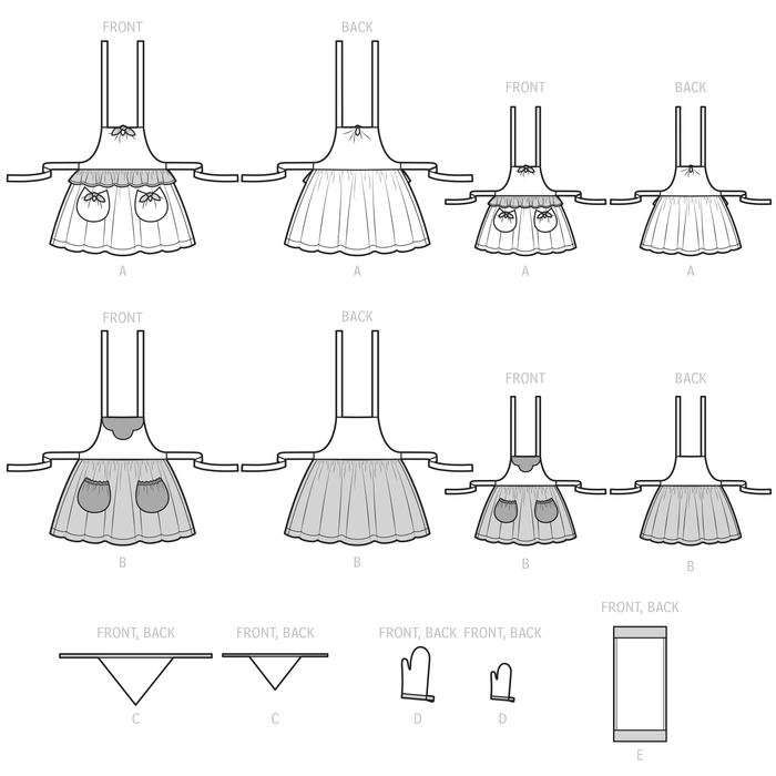 Simplicity 9565 Children's and Misses' Aprons and Accessories pattern from Jaycotts Sewing Supplies