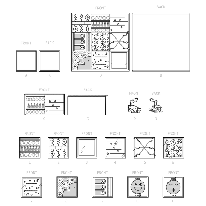 Simplicity pattern 9575 Fidget Pages, Quilt, Zipper Case and Key Fob from Jaycotts Sewing Supplies