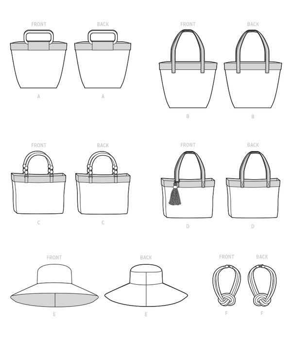Simplicity Sewing Pattern 9580 Bags, Hat and Necklace from Jaycotts Sewing Supplies