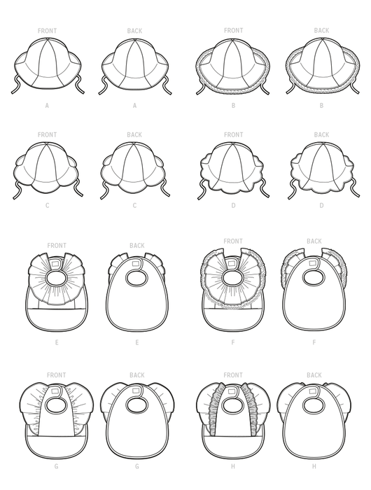 Simplicity Sewing Pattern 9588 Babies' Hats and Bibs from Jaycotts Sewing Supplies