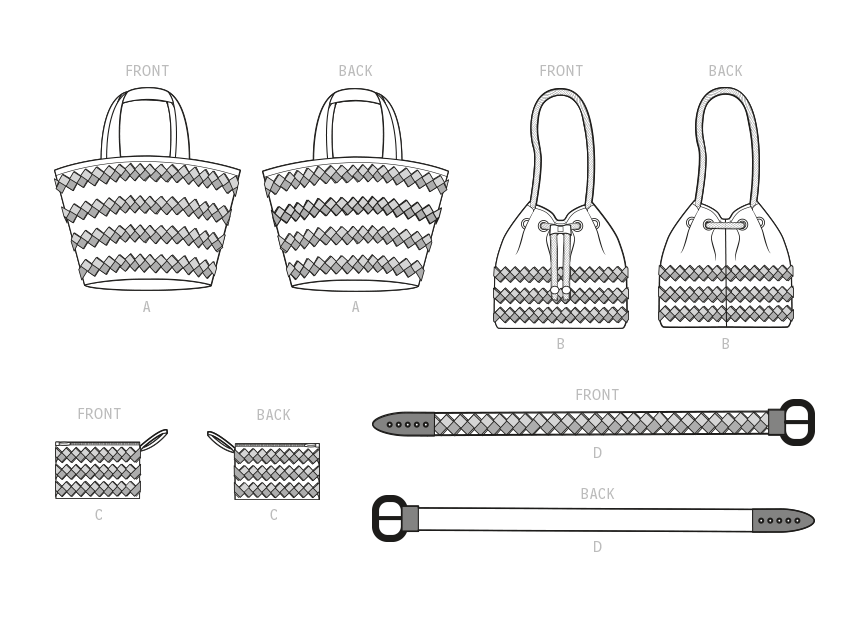 Simplicity Sewing Pattern 9589 Fabric Tote and Embellished Accessories from Jaycotts Sewing Supplies