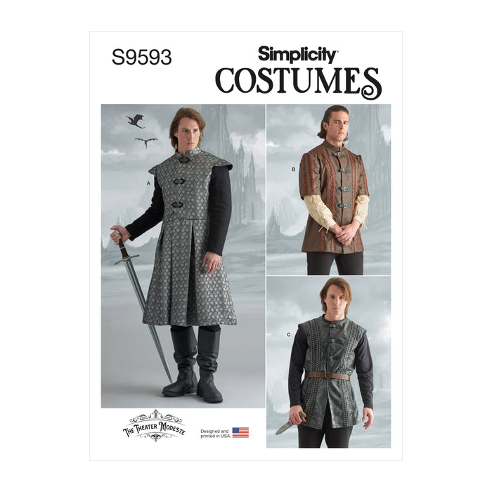Simplicity Sewing Pattern 9593 Men's Medieval fantasy costumes from Jaycotts Sewing Supplies