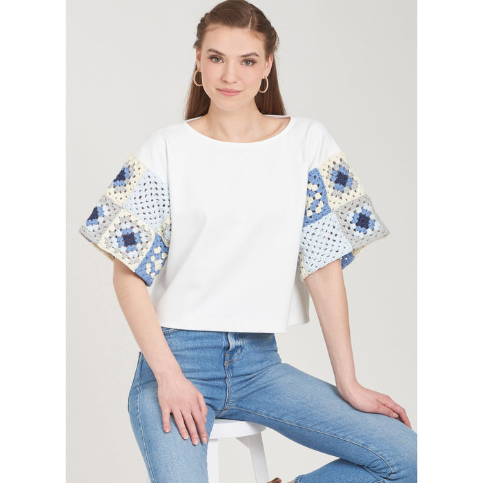 Simplicity sewing pattern 9633 Misses' Crochet and Sew Top, Jacket and Bag from Jaycotts Sewing Supplies