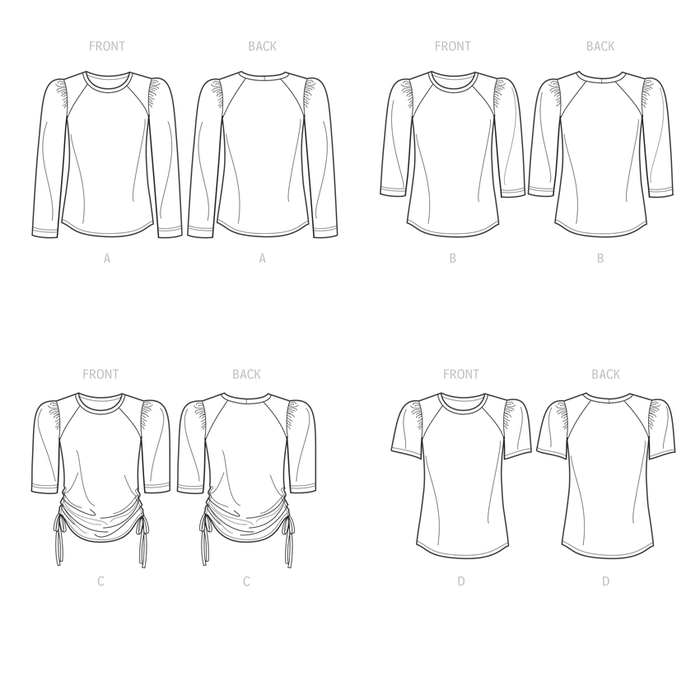 Simplicity sewing pattern 9645 Misses' Knit Tops from Jaycotts Sewing Supplies