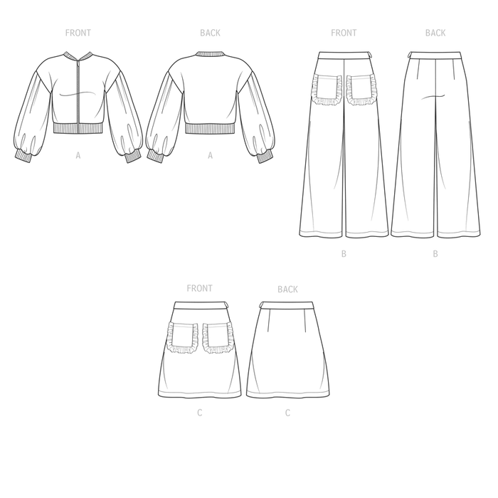 Simplicity sewing pattern 9654 Girls' Jacket, Trousers and Skirt from Jaycotts Sewing Supplies