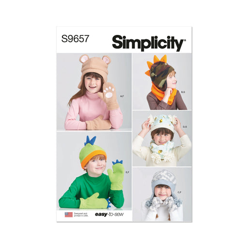 Simplicity pattern 9657 Children's Hats, Mittens and scarves from Jaycotts Sewing Supplies