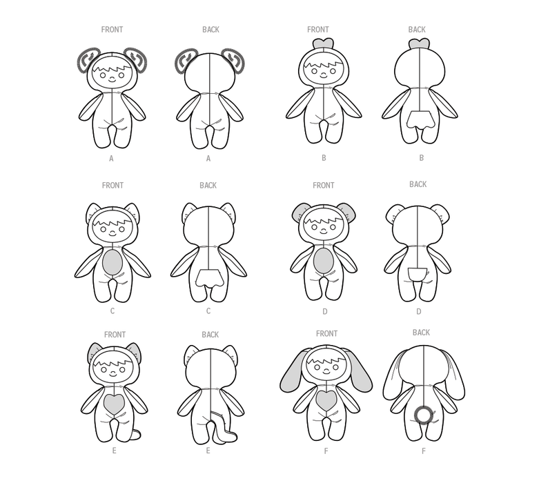 Simplicity pattern 9665 Plush Dolls from Jaycotts Sewing Supplies