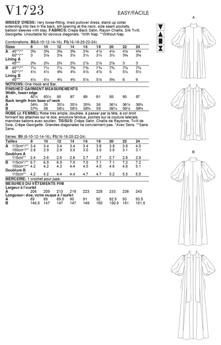 Vogue sewing pattern 1723 Special Occasion Dress from Jaycotts Sewing Supplies