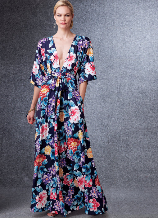 Vogue sewing pattern 1735 Deep- Kimono-Style Dresses with Self-Tie from Jaycotts Sewing Supplies