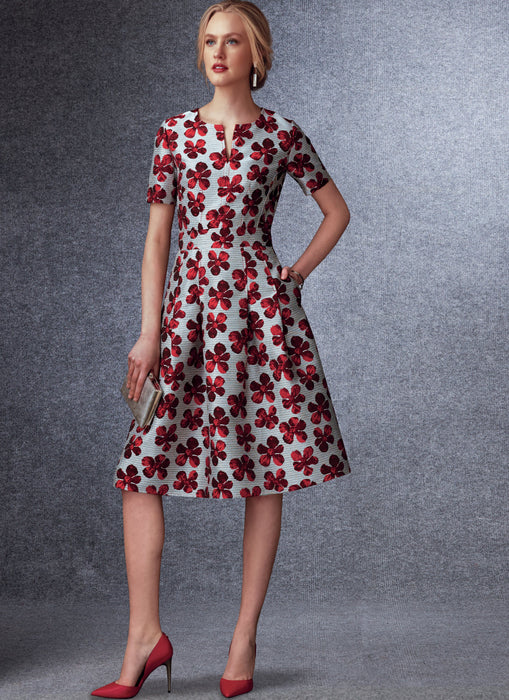 Vogue sewing pattern 1737 Fit-And-Flare Dresses with Waistband and Pockets from Jaycotts Sewing Supplies