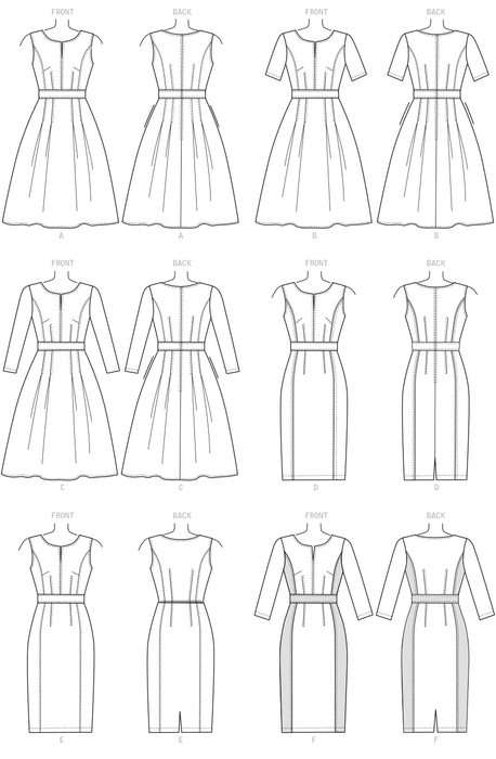 Vogue sewing pattern 1737 Fit-And-Flare Dresses with Waistband and Pockets from Jaycotts Sewing Supplies