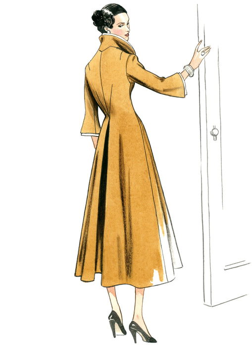 Vogue 1940'S Vintage pattern 1738 Wide-Collar, Fit-and-Flare Dress from Jaycotts Sewing Supplies