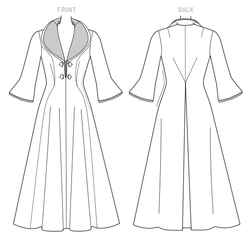 Vogue 1940'S Vintage pattern 1738 Wide-Collar, Fit-and-Flare Dress from Jaycotts Sewing Supplies