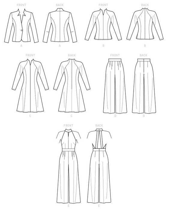 Vogue sewing pattern 1741 Jacket, Top, Dress, Pants and Jumpsuit from Jaycotts Sewing Supplies